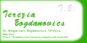 terezia bogdanovics business card